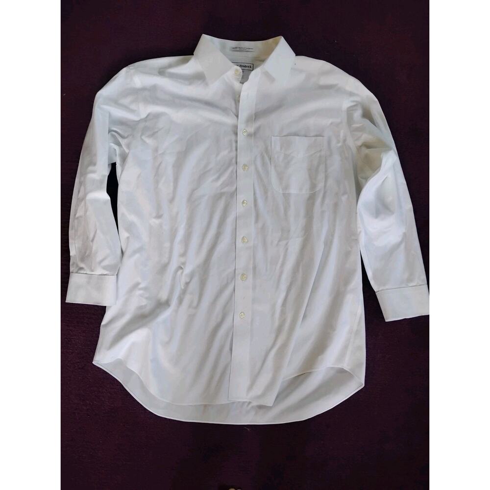Men's Paul Fredrick White Dress Shirt Nwot 17.5 X 33 Cotton